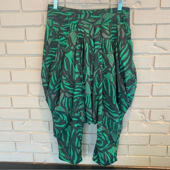 Twelve by Twelve Los Angeles Harem Crop Pants Boho Pockets Green Small S - Picture 1 of 6